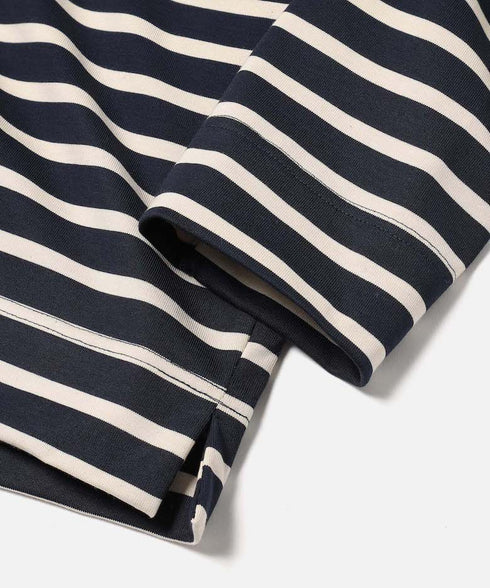 MR.OLIVE / GIZA COTTON BORDER / BOTTLE NECK SHIRT